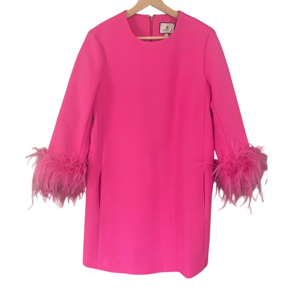 Tuckernuck Hot Pink Feather Mod Mary Dress Small - Picture 2 of 10